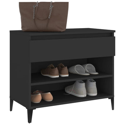 Shoe Cabinet Black 70x36x60 cm Engineered Wood