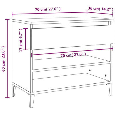 Shoe Cabinet Concrete Grey 70x36x60 cm Engineered Wood