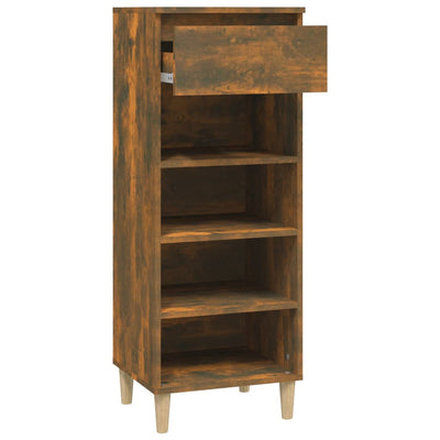 Shoe Cabinet Smoked Oak 40x36x105 cm Engineered Wood