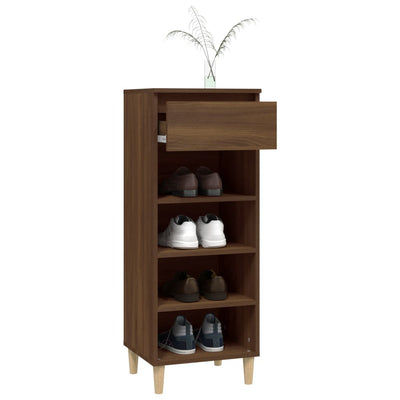 Shoe Cabinet Brown Oak 40x36x105 cm Engineered Wood