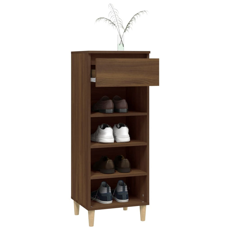 Shoe Cabinet Brown Oak 40x36x105 cm Engineered Wood