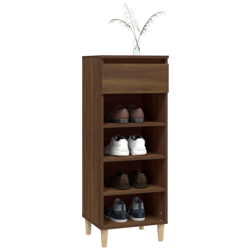 Shoe Cabinet Brown Oak 40x36x105 cm Engineered Wood