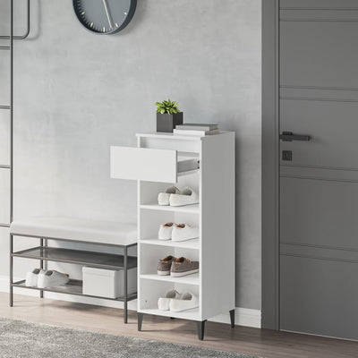 Shoe Rack White 40x36x105 cm Engineered Wood