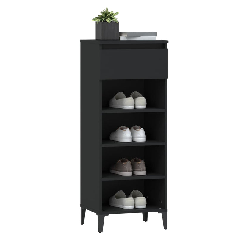 Shoe Rack Black 40x36x105 cm Engineered Wood