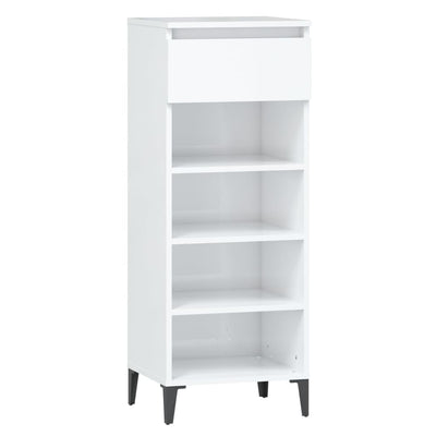 Shoe Rack High Gloss White 40x36x105 cm Engineered Wood