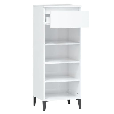 Shoe Rack High Gloss White 40x36x105 cm Engineered Wood