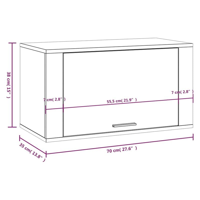 Wall-mounted Shoe Cabinet Concrete Grey 70x35x38 cm Engineered Wood