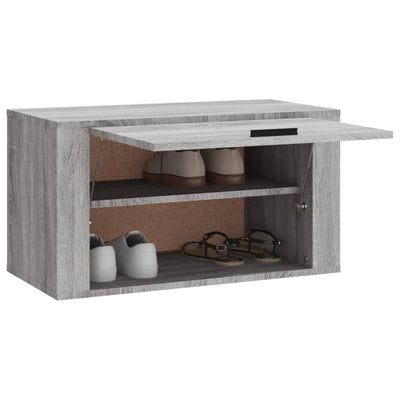 Wall-mounted Shoe Cabinet Grey Sonoma 70x35x38 cm Solid Wood Pine