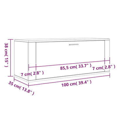 Wall Shoe Cabinet Grey Sonoma 100x35x38 cm Engineered Wood