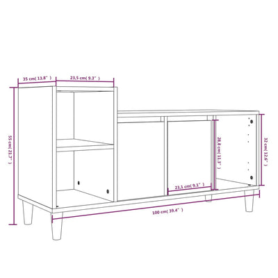 TV Cabinet White 100x35x55 cm Engineered Wood