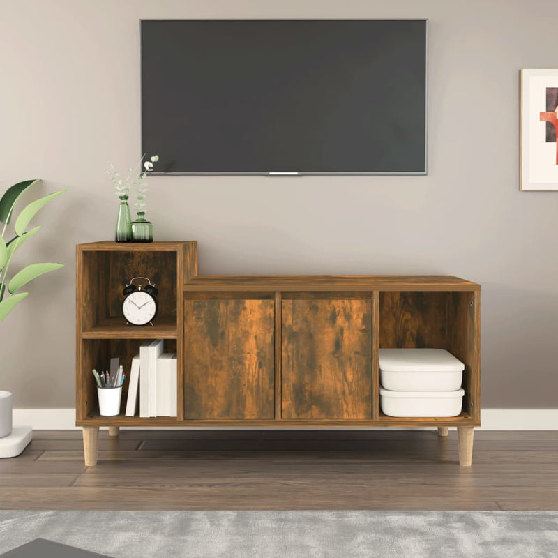 TV Cabinet Smoked Oak 100x35x55 cm Engineered Wood