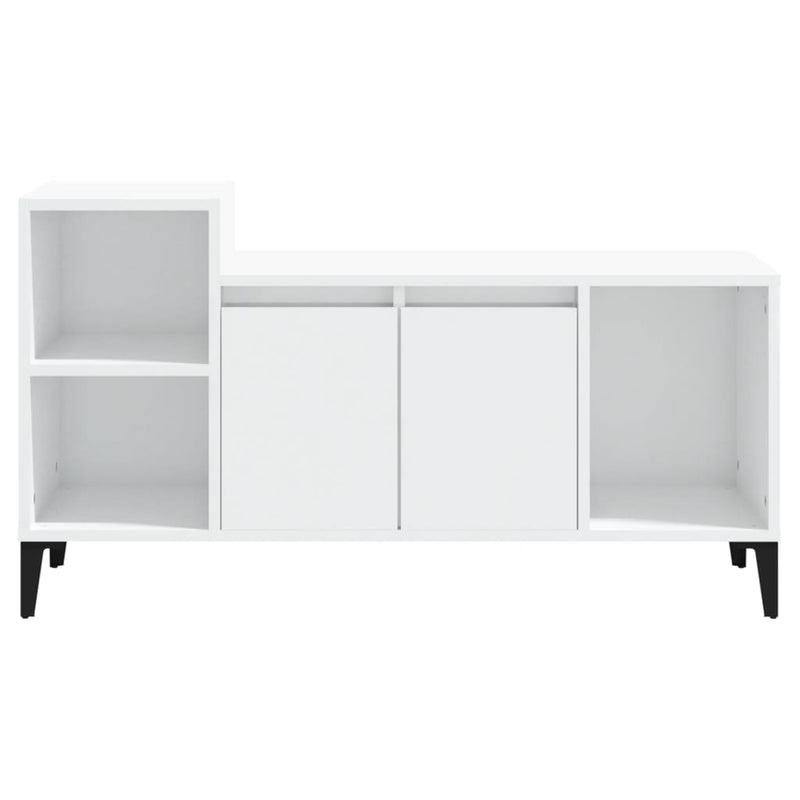 TV Cabinet High Gloss White 100x35x55 cm Engineered Wood