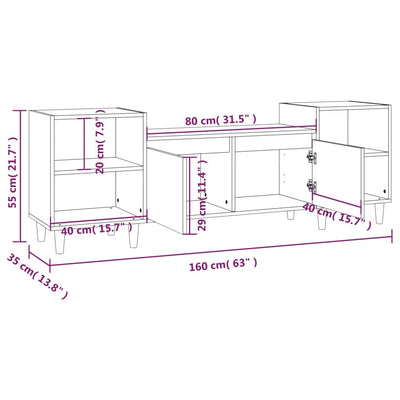 TV Cabinet White 160x35x55 cm Engineered Wood