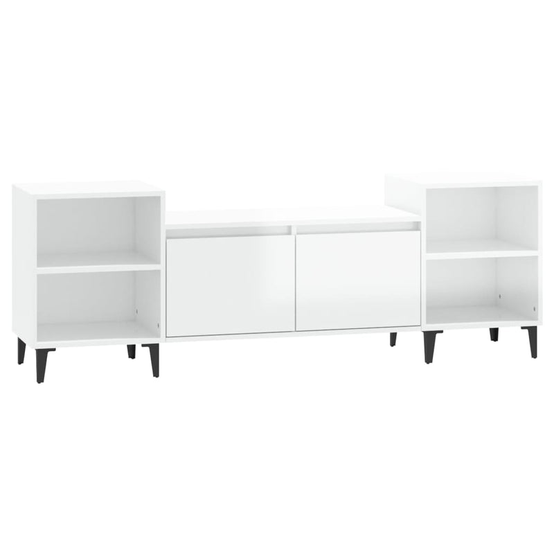 TV Cabinet High Gloss White 160x35x55 cm Engineered Wood