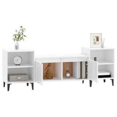 TV Cabinet High Gloss White 160x35x55 cm Engineered Wood