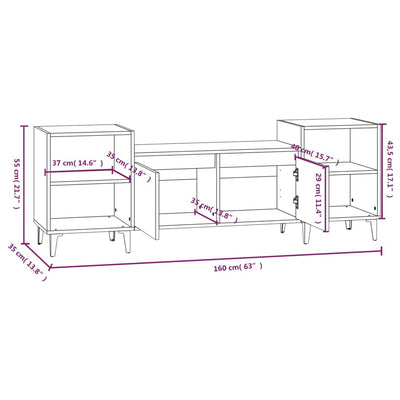 TV Cabinet Grey Sonoma 160x35x55 cm Engineered Wood