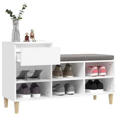 Shoe Cabinet White 102x36x60 cm Engineered Wood