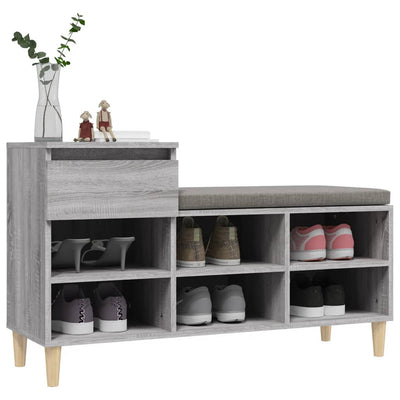 Shoe Cabinet Grey Sonoma 102x36x60 cm Engineered Wood