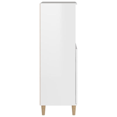 Highboard High Gloss White 60x36x110 cm Engineered Wood