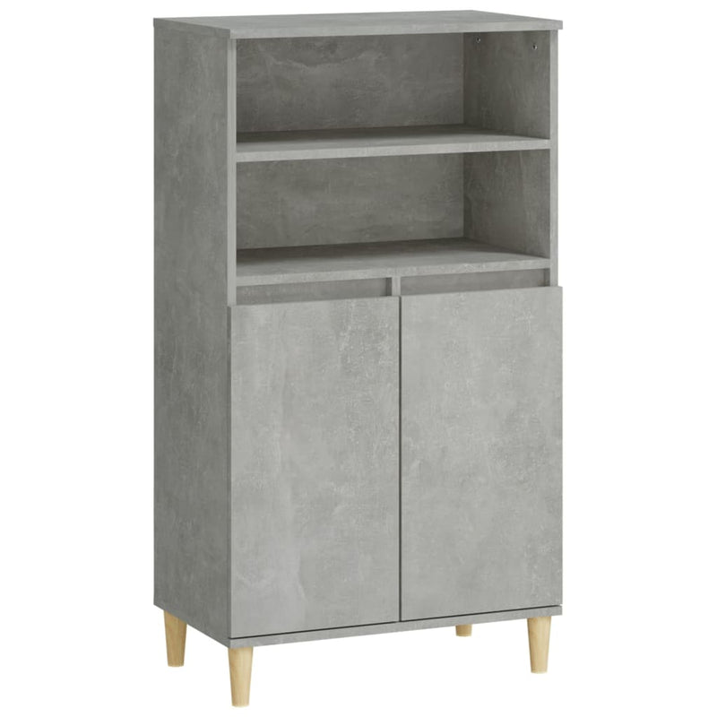 Highboard Concrete Grey 60x36x110 cm Engineered Wood