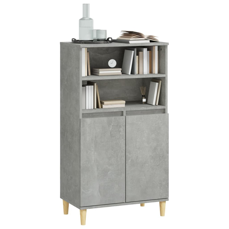 Highboard Concrete Grey 60x36x110 cm Engineered Wood