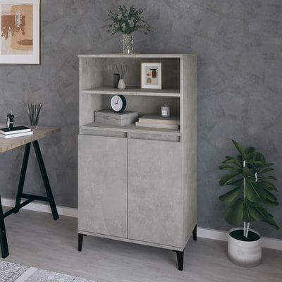 Highboard Concrete Grey 60x36x110 cm Engineered Wood