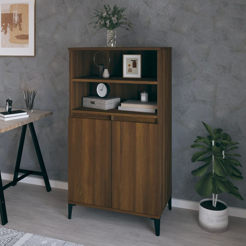 Highboard Brown Oak 60x36x110 cm Engineered Wood