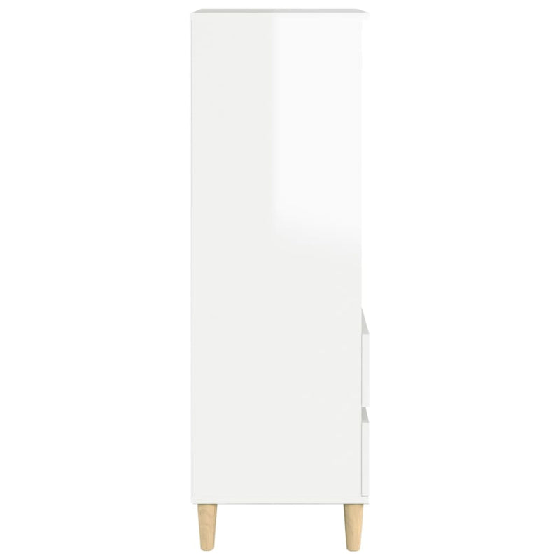 Highboard High Gloss White 40x36x110 cm Engineered Wood