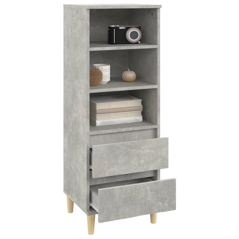 Highboard Concrete Grey 40x36x110 cm Engineered Wood