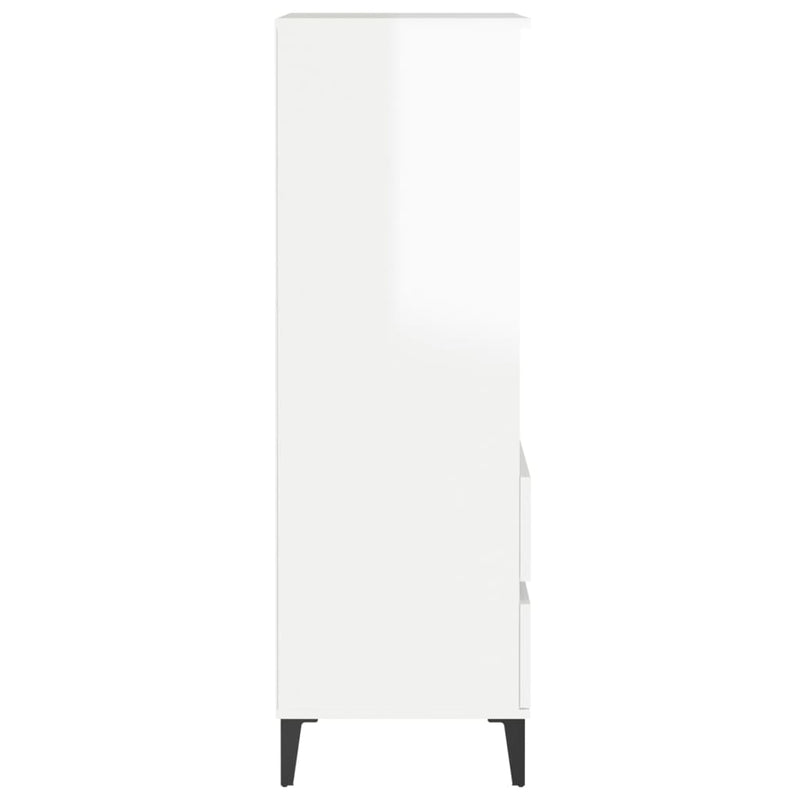 Highboard High Gloss White 40x36x110 cm Engineered Wood