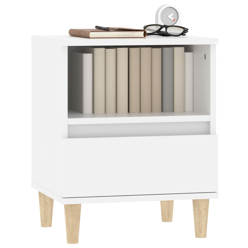 Bedside Cabinet White 40x35x50 cm