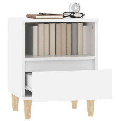 Bedside Cabinet White 40x35x50 cm