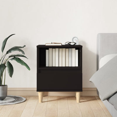 Bedside Cabinet Black 40x35x50 cm