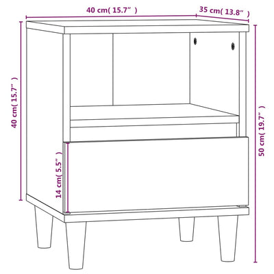 Bedside Cabinets 2 pcs High Gloss White 40x35x50 cm