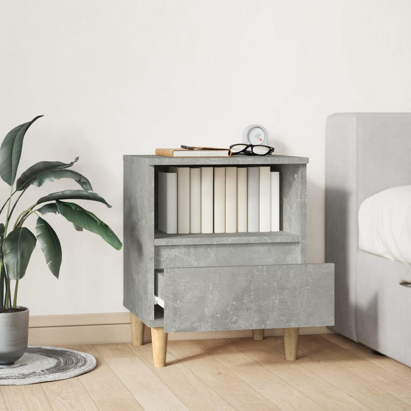 Bedside Cabinet Concrete Grey 40x35x50 cm