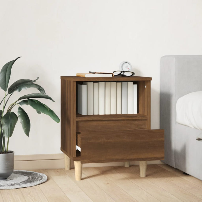 Bedside Cabinet Brown Oak 40x35x50 cm