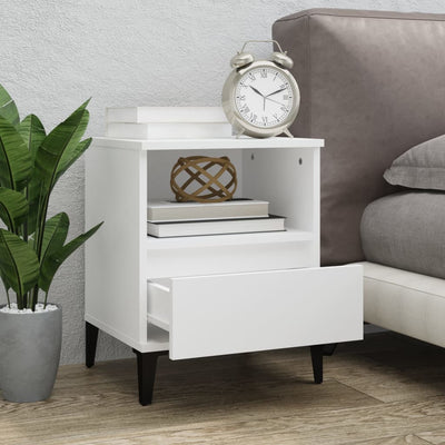 Bedside Cabinet White 40x35x50 cm