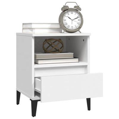 Bedside Cabinet White 40x35x50 cm