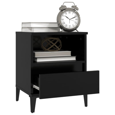 Bedside Cabinet Black 40x35x50 cm