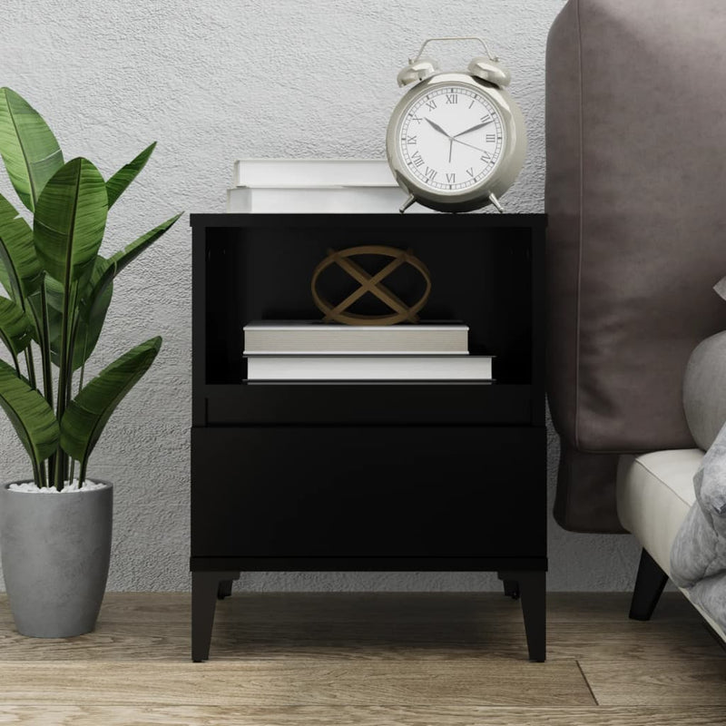 Bedside Cabinet Black 40x35x50 cm