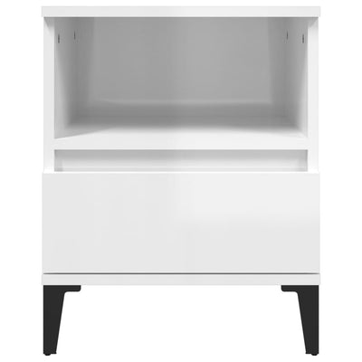 Bedside Cabinets 2 pcs High Gloss White 40x35x50 cm