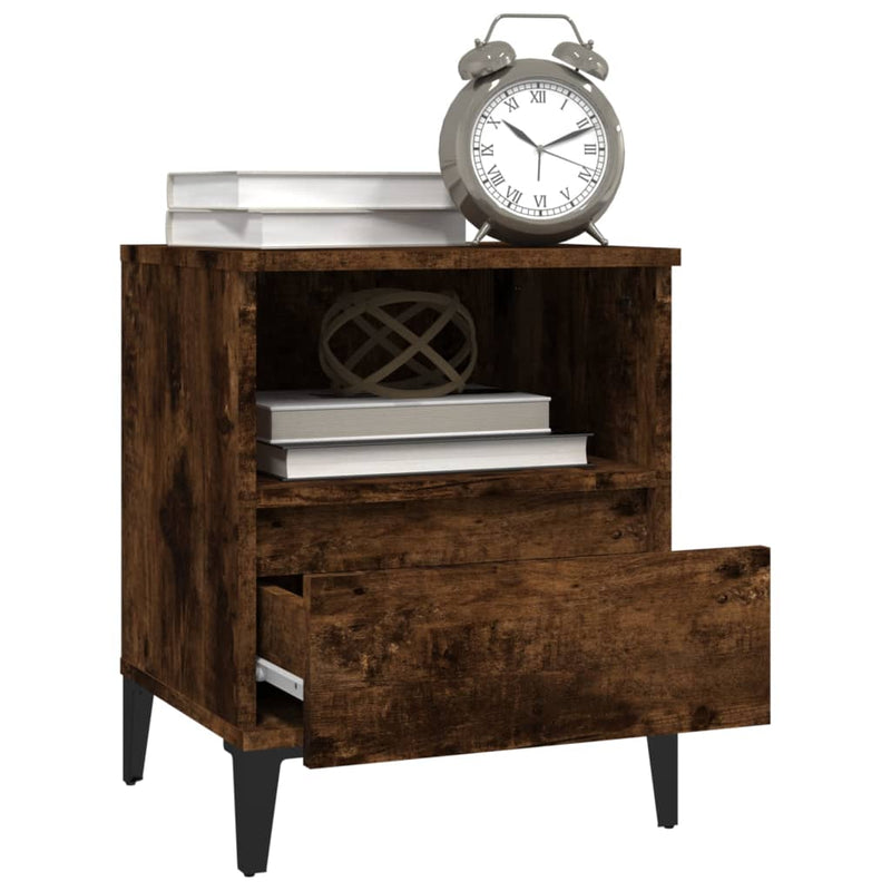 Bedside Cabinets 2 pcs Smoked Oak 40x35x50 cm