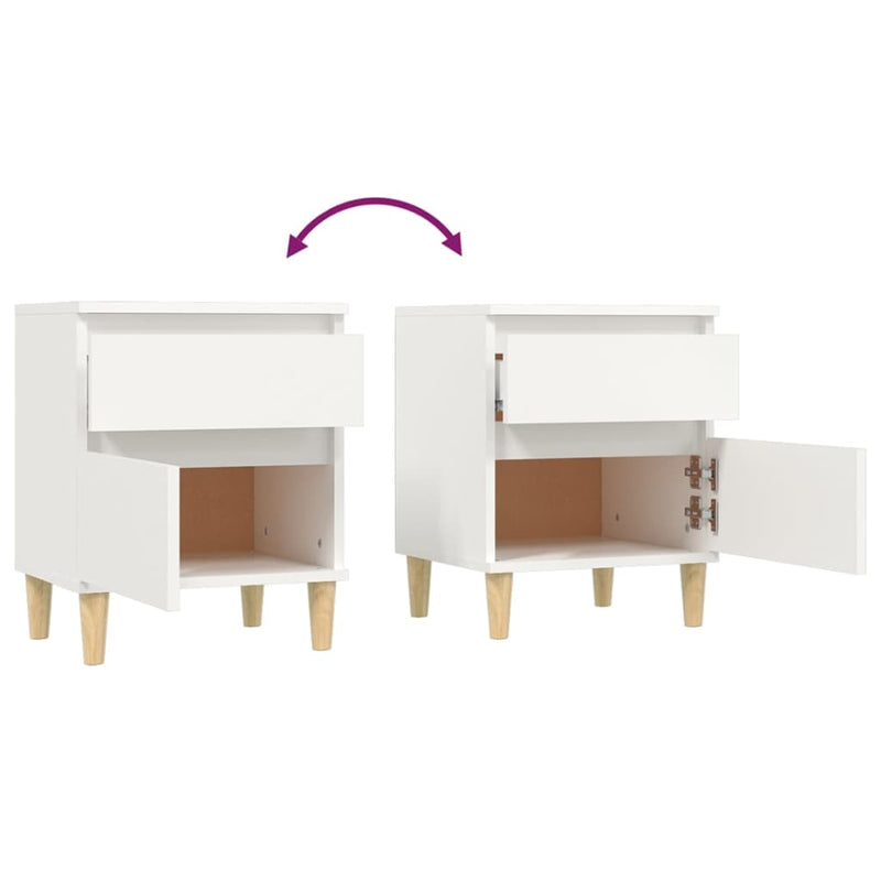 Bedside Cabinet White 40x35x50 cm