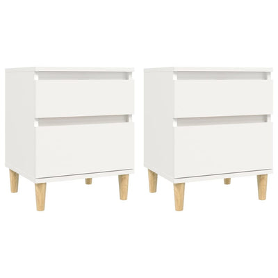 Bedside Cabinets 2 pcs White 40x35x50 cm