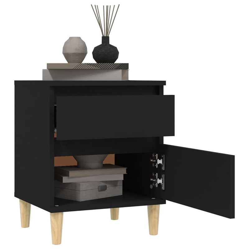 Bedside Cabinet Black 40x35x50 cm