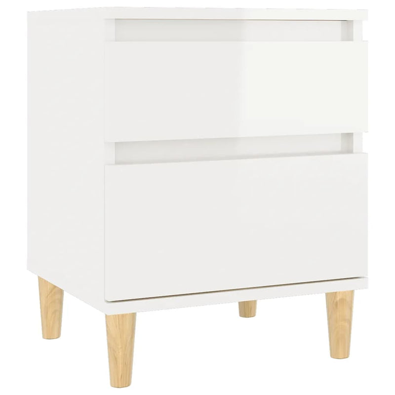 Bedside Cabinet High Gloss White 40x35x50 cm