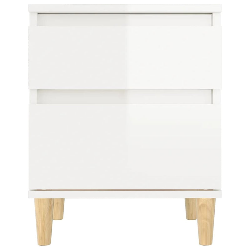 Bedside Cabinet High Gloss White 40x35x50 cm