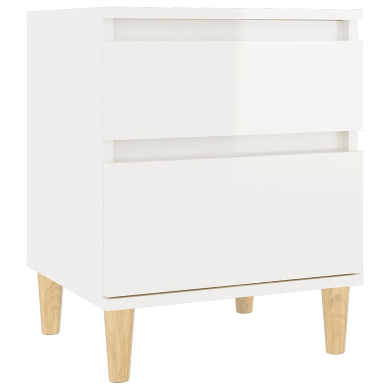 Bedside Cabinets 2 pcs High Gloss White 40x35x50 cm