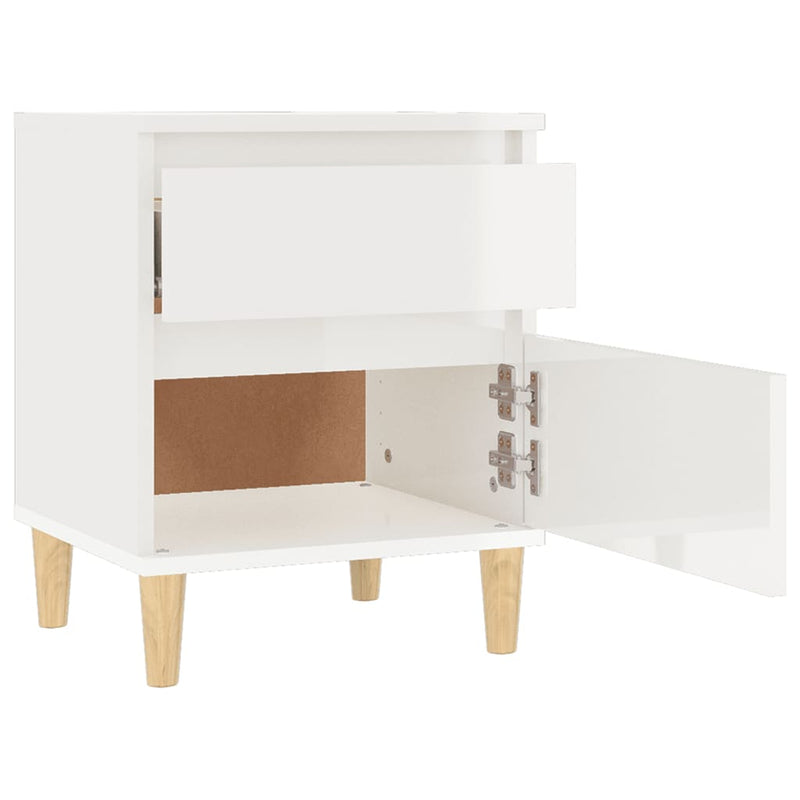 Bedside Cabinets 2 pcs High Gloss White 40x35x50 cm