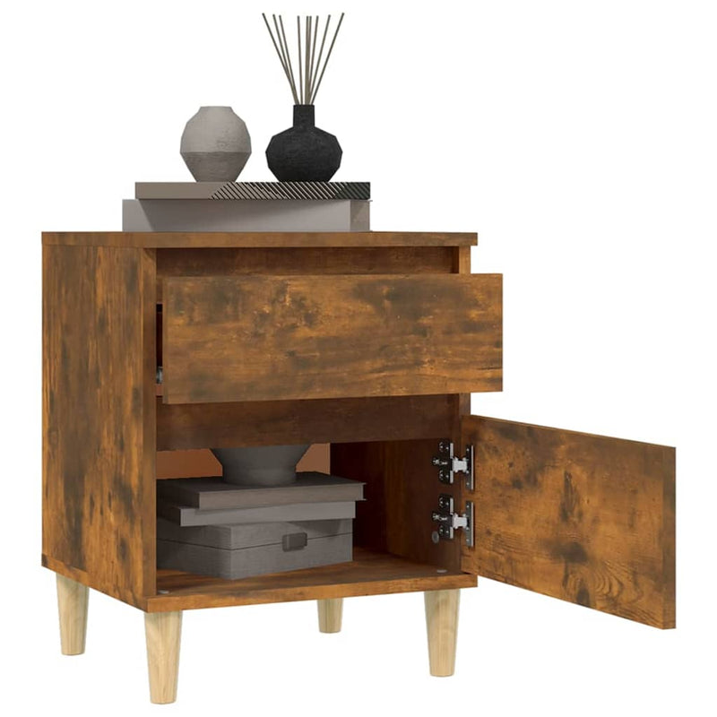 Bedside Cabinet Smoked Oak 40x35x50 cm